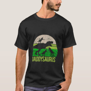 Papa Saurus en drie Babysaurus Saurus T-shirt