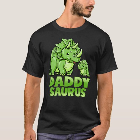 Papa Saurus Funny Daddysaurus Dinosaur Graphic T-shirt (Voorkant)