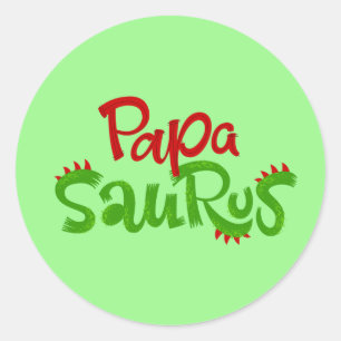 Papa Saurus Graphic Ronde Sticker