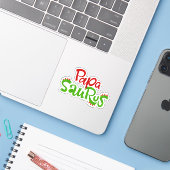 Papa Saurus Graphic Sticker (Laptop met iPhone)