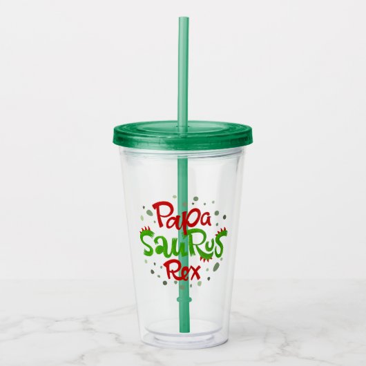 Papa Saurus Rex Acryl Drinkbeker (Voorkant)