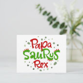 Papa Saurus Rex Briefkaart (Staand voorkant)
