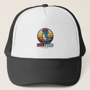 Papa Saurus Rex Cowboy Dinosaur Vintage T-shirt_1 Trucker Pet