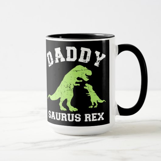 Papa saurus rex dinosaur vaderdag cadeau pap mok (Rechts)
