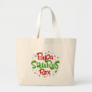 Papa Saurus Rex Grote Tote Bag