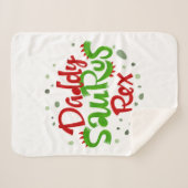 Papa Saurus Rex Illustratie Sherpa Deken (Voorkant (horizontaal))