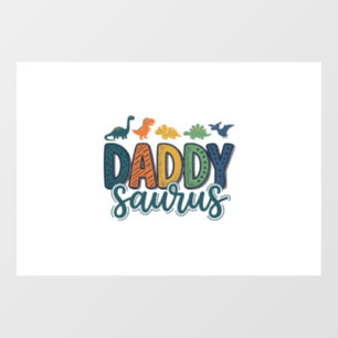 Papa Saurus Schattige Dinosaur Papa Vectorontwerp_ Raamsticker