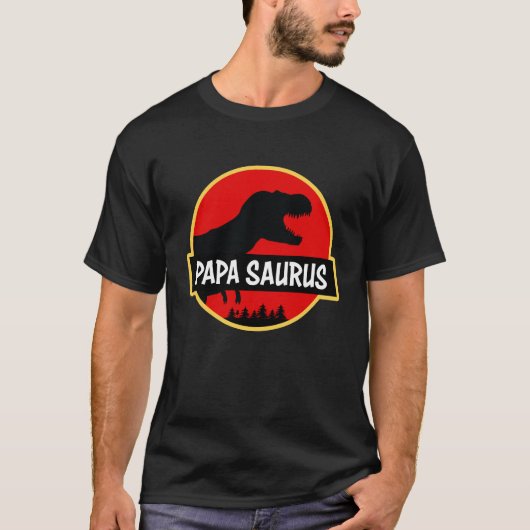 Papa Saurus Shirt Funny Matching Family Tshirt (Voorkant)