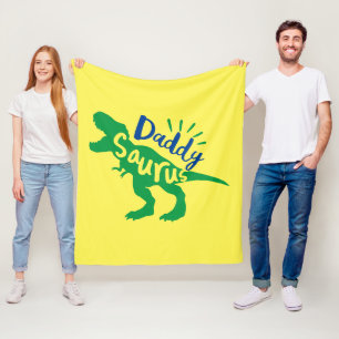 Papa Saurus T-Rex Silhouette Fleece Deken