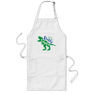 Papa Saurus T-Rex Silhouette Lang Schort