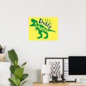 Papa Saurus T-Rex Silhouette Poster (Thuiskantoor)