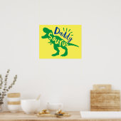 Papa Saurus T-Rex Silhouette Poster (Keuken)