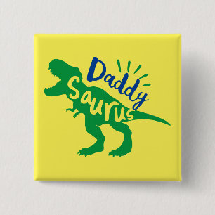 Papa Saurus T-Rex Silhouette Vierkante Button 5,1 Cm