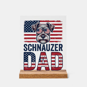 Papa Schnauzer Patriotique Vintage Chien