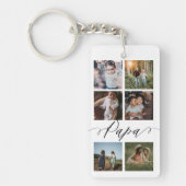 Papa Script | Grootkinderen Fotoraster collage Sleutelhanger (Voorkant)