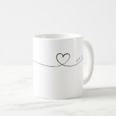 Papa Script Heart | Papa Gift Simple Personated Koffiemok (Voorkant rechts)