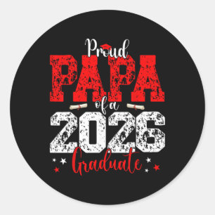Papa Senior 2026 Trots Papa Van Een Afstudeerklas Ronde Sticker