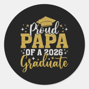 Papa Senior 2026 Trotse Papa Van Een Afgestudeerde Ronde Sticker