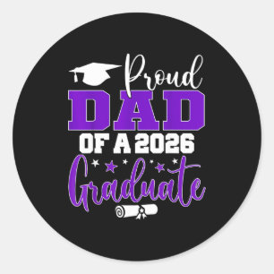 Papa senior 2026 trotse papa van eindexamenklas 20 ronde sticker