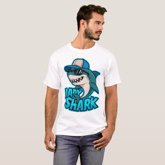 Papa Shark Cool Dad Vibes T-shirt (Voorkant volledig)
