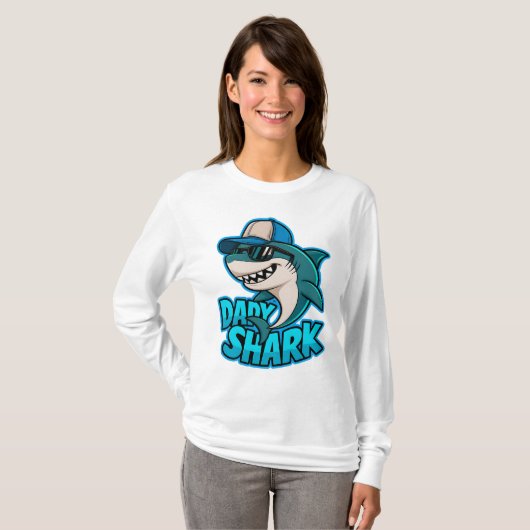 Papa Shark Cool Papa Vibes T-shirt (Devant entier)