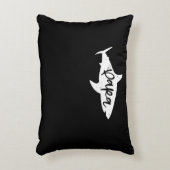 Papa Shark Dad Fin Father Disted Accent Kussen (Voorkant(Verticaal))