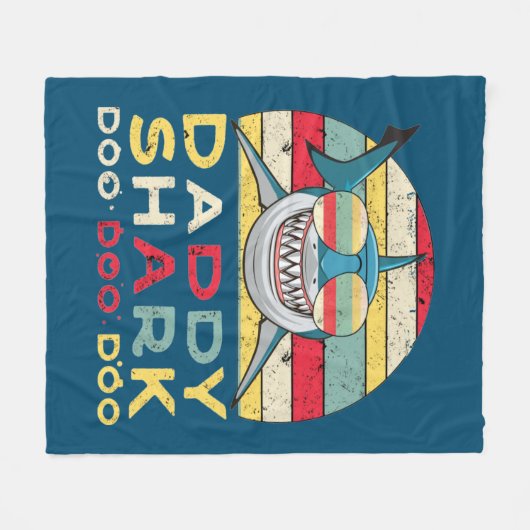 papa Shark "Doo Doo Doo Doo" Fleece Deken (Voorkant (Horizontaal))
