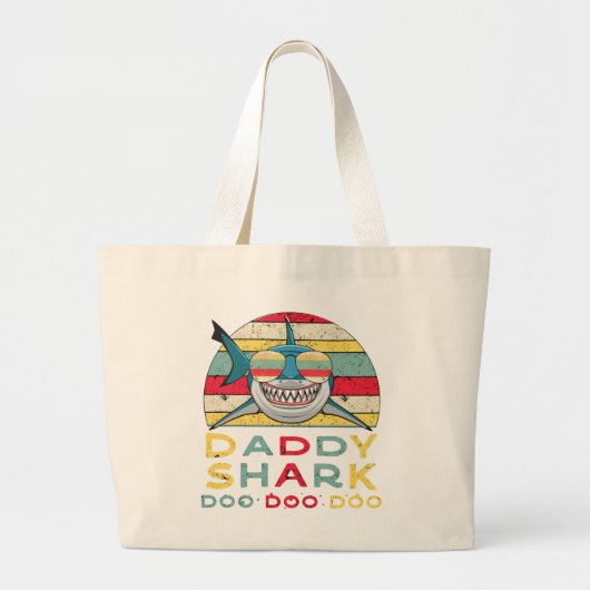  papa Shark "Doo Doo Doo Doo" Grote Tote Bag (Voorkant)