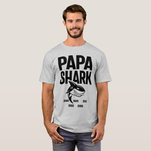 Papa Shark T-Shirt Doo Doo Doo Fête des pères (Devant entier)