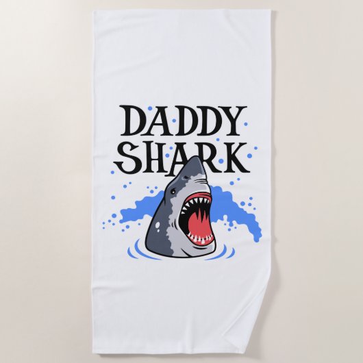 Papa Shark - White Strandlaken (Voorkant)