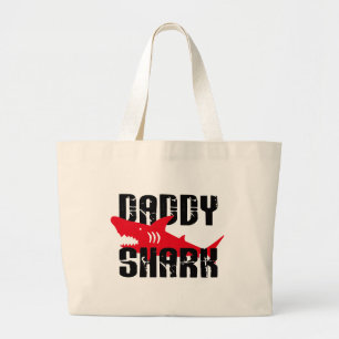 Papa Shark Worn Graphic Grote Tote Bag