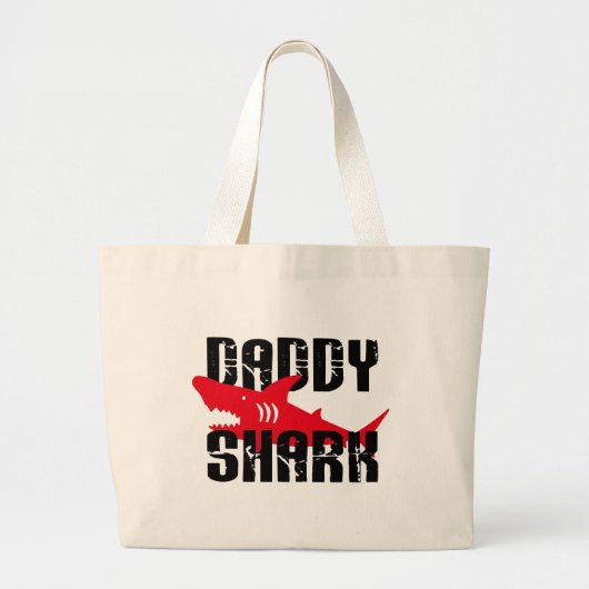 Papa Shark Worn Graphic Grote Tote Bag (Voorkant)