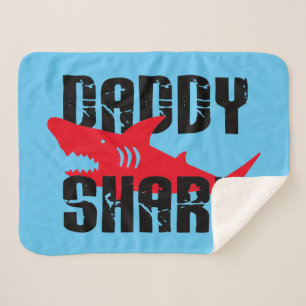 Papa Shark Worn Graphic Sherpa Deken