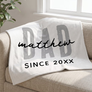 Papa sinds 20XX Modern Eenvoudig Netjes Fleece Deken