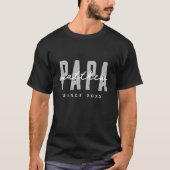 Papa sinds 20XX Modern Elegant Eenvoudig T-shirt (Voorkant)