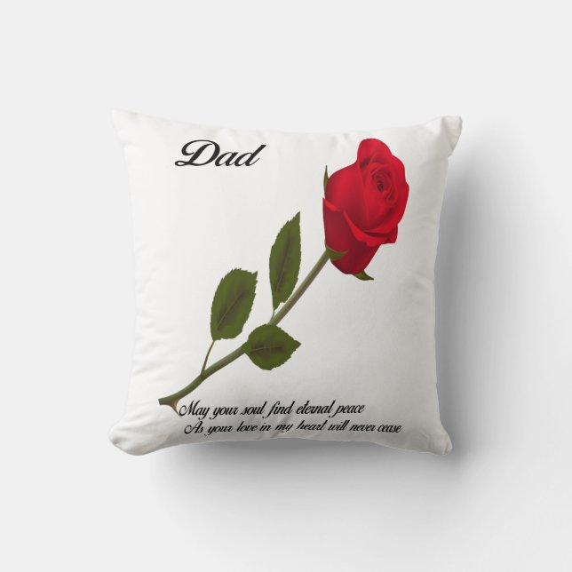 Papa Single Red Rose Kussen (Voorkant)
