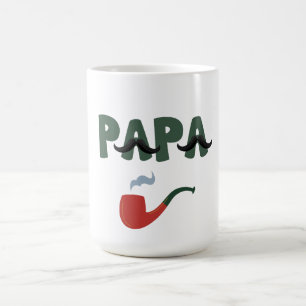 Papa snor vaderdag wit koffiemok