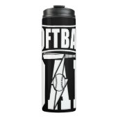 Papa Softbal Fan Graphic Thermosbeker (Voorkant)