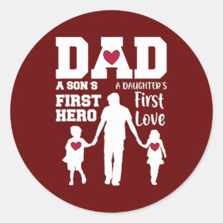 Papa Son First Hero Daughter First Love Vader's Ronde Sticker