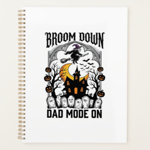 Papa Sorcière Balai d'Halloween Cassé Graphique Vi
