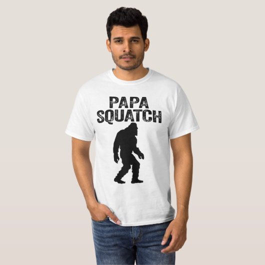 Papa Squatch Funny Bigfoot - Vaderdag Gift T-shirt (Voorkant volledig)