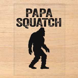 Papa Squatch Grappige Bigfoot - Vaderdag Geschenk Acryl Uitnodigingen