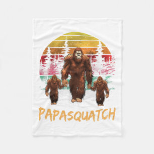 Papa Squatch Retro Bigfoot Papa Sasquatch Yeti Fat Fleece Deken