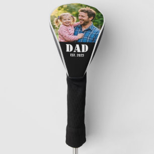 Papa Stelde Eenvoudige Zwarte Typografie in Golfheadcover