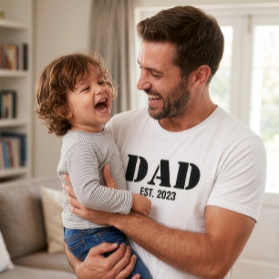 Papa Stelde Eenvoudige Zwarte Typografie Witte T-shirt