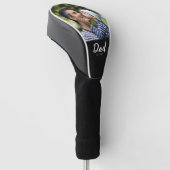 Papa Stelde Moderne Script Foto Op Golfheadcover (Schuin)