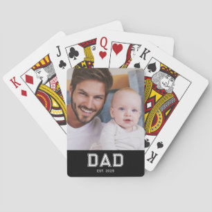 Papa Stelde Vet Zwart Foto Op Pokerkaarten
