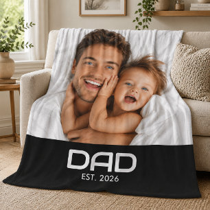 Papa Stelde Zwarte Moderne Krachtige Foto Op Fleece Deken