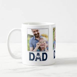 Papa sticht Navy Blue Plezierige 3 foto Koffiemok