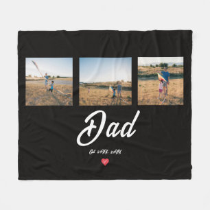 Papa Stichtte Wit Schrift Rode Hart 3 Foto Fleece Deken